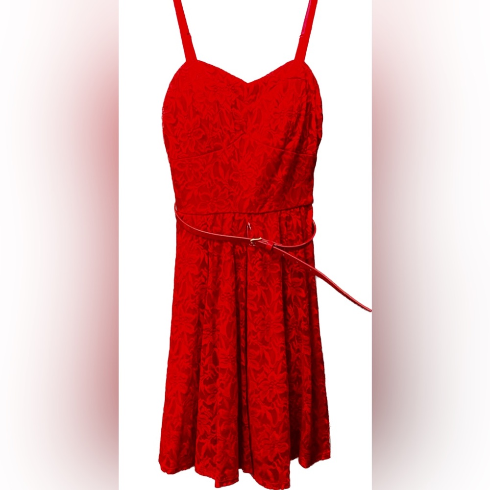 NWT Lily Rose Red Lacy Dress Small